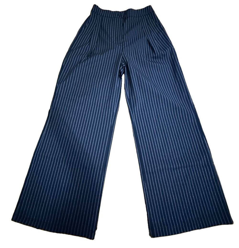 NWT HALARA Women’s Black & White Striped High Rise Dress Pants Trousers Medium